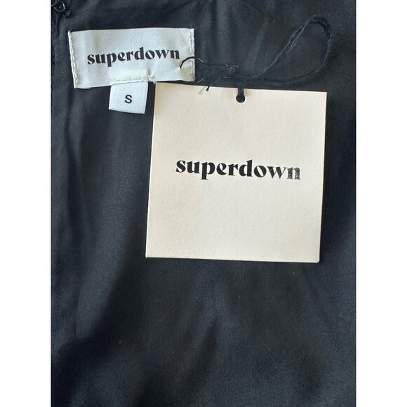 superdown Ezra Faux Leather Top in Black Small New Womens Vegan Tank - Picture 8 of 9